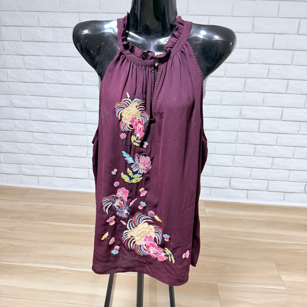 New York & Company Plum Textured Top